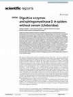 Research paper thumbnail of Digestive enzymes and sphingomyelinase D in spiders without venom (Uloboridae)