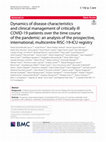 Research paper thumbnail of Dynamics of disease characteristics and clinical management of critically ill COVID-19 patients over the time course of the pandemic: an analysis of the prospective, international, multicentre RISC-19-ICU registry