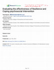 Research paper thumbnail of Evaluating the effectiveness of Resilience and Coping psychosocial Intervention