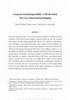 Research paper thumbnail of Corporate Social Responsibility (CSR) Revisited: The Case of International Shipping