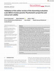 Research paper thumbnail of Validation of the online version of the Sharenting Evaluation Scale (SES) in Iranian parents: Psychometric properties and concurrent validity