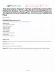 Research paper thumbnail of Ruta Graveolens, Peganum Harmala and Citrullus Colocynthis Methanolic Extracts Have in Vitro Protoscolocidal Effects and Act Against Bacteria Isolated From Echinococcal Hydatid Cyst Fliud