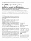 Research paper thumbnail of Long COVID, audiovestibular symptoms and persistent chemosensory dysfunction: a systematic review of the current evidence