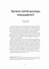 Research paper thumbnail of Quranın Cümlə Quruluşu Möcüzədirmi?