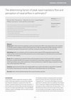 Research paper thumbnail of The determining factors of peak nasal inspiratory flow and perception of nasal airflow in asthmatics