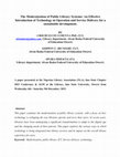 Research paper thumbnail of The Modernization of Public Library Systems: An Effective Introduction of Technology in Operation and Service Delivery for a sustainable development