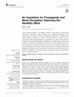 Research paper thumbnail of An Inquisition for Propaganda and Mass Deception: Deposing the Neolithic Mind