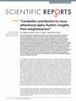 Research paper thumbnail of “Cerebellar contribution to visuo-attentional alpha rhythm: insights from weightlessness”