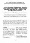 Research paper thumbnail of Research Concerning the Using of Sorghum x Sudan Grass Hybrid (Sorghum bicolor (L.) Moench × Sorghum sudanense (Piper) Stapf.) in the Fodder Plant Assortment for Fresh Matter Production in Transylvania