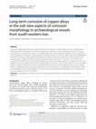 Research paper thumbnail of Long-term corrosion of copper alloys in the soil: new aspects of corrosion morphology in archaeological vessels from south-western Iran