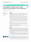 Research paper thumbnail of EnsembleFam: towards more accurate protein family prediction in the twilight zone