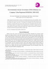 Research paper thumbnail of Environmental, Social, Governance (ESG) Influence on Company Value Registered IDXESGL 2020-2022