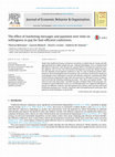 Research paper thumbnail of The effect of marketing messages and payment over time on willingness to pay for fuel-efficient cookstoves