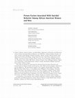 Research paper thumbnail of Person Factors Associated With Suicidal Behavior Among African American Women and Men