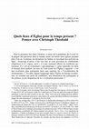 Research paper thumbnail of Quels lieux d'Église pour le temps présent ? Penser avec Christoph Theobald