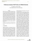 Research paper thumbnail of Performance Analysis of VoIP Codecs over WiMAX Networks