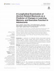 Research paper thumbnail of A Longitudinal Examination of Alcohol-Related Blackouts as a Predictor of Changes in Learning, Memory, and Executive Function in Adolescents