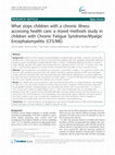 Research paper thumbnail of What stops children with a chronic illness accessing health care: a mixed methods study in children with Chronic Fatigue Syndrome/Myalgic Encephalomyelitis (CFS/ME)