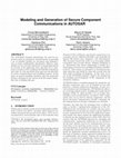 Research paper thumbnail of Modeling and generation of secure component communications in AUTOSAR