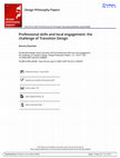 Research paper thumbnail of Professional skills and local engagement: the challenge of Transition Design