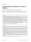 Research paper thumbnail of Autoimmunity and hepatitis A vaccine in children