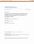 Research paper thumbnail of Comparison of Data Mining and Mathematical Models for Estimating Fuel Consumption of Passenger Vehicles