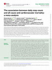 Research paper thumbnail of The association between daily step count and all-cause and cardiovascular mortality: a meta-analysis