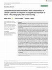 Research paper thumbnail of Longitudinal myocardial function is more compromised in cardiac syndrome X compared to insignificant CAD: Role of stress echocardiography and calcium scoring