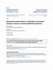 Research paper thumbnail of Measuring the implementation of media literacy instructional practices in schools: community stakeholder perspectives