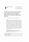 Research paper thumbnail of A Single Layer Functional Link Artificial Neural Network based on Chebyshev Polynomials for Neural Evaluations of Nonlinear Nth Order Fuzzy Differential Equations