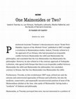 Research paper thumbnail of Warren Zev Harvey, “One Maimonides or Two? Isadore Twersky vs. Leo Strauss, Yeshayahu Leibowitz, Moshe Halbertal, and the faculty of Harvard University,” Tablet Magazine (26 March 2024)