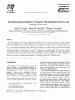 Research paper thumbnail of An empirical investigation of supplier development: reactive and strategic processes