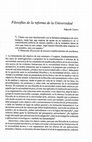 Research paper thumbnail of Filosofías de la reforma de la Universidad