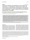 Research paper thumbnail of Total body irradiation plus fludarabine versus busulfan plus fludarabine as a myeloablative conditioning for adults with acute myeloid leukemia treated with allogeneic hematopoietic cell transplantation. A study on behalf of the Acute Leukemia Working Party of the EBMT