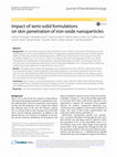 Research paper thumbnail of Impact of semi-solid formulations on skin penetration of iron oxide nanoparticles