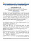 Research paper thumbnail of Data Transformation Technique for Preserving Privacy in Data