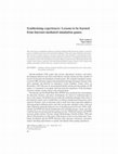 Research paper thumbnail of Synthesizing experiences: Lessons to be learned from Internet-mediated simulation games