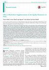 Research paper thumbnail of Effect of Buckwheat Supplementation on the Quality Parameters of Pasta