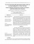 Research paper thumbnail of Các yếu tố ảnh hưởng đến gánh nặng bảo hiểm xã hội của các doanh nghiệp nhỏ và vừa tại Việt Nam