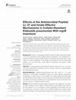 Research paper thumbnail of Effects of the Antimicrobial Peptide LL-37 and Innate Effector Mechanisms in Colistin-Resistant Klebsiella pneumoniae With mgrB Insertions