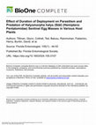 Research paper thumbnail of Effect of Duration of Deployment on Parasitism and Predation of Halyomorpha halys (Stål) (Hemiptera: Pentatomidae) Sentinel Egg Masses in Various Host Plants