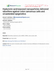 Research paper thumbnail of Hyaluronic acid-exposed nanoparticles delivered raloxifene against colon cancerous cells and orcasterated epigenetics