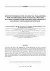 Research paper thumbnail of Rapid Determination of Crucial Parameters for the Optimization of Milling Process by Using Visible/Near Infrared Spectroscopy on Intact Olives and Olive Paste