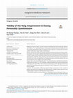 Research paper thumbnail of Validity of Yin-Yang temperament in Sasang Personality Questionnaire