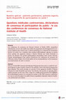 Research paper thumbnail of Questions médicales controversées, déclarations de consensus et participation du public : le cas des conférences de consensus du National Institute of Health