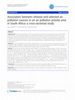 Research paper thumbnail of Association between wheeze and selected air pollution sources in an air pollution priority area in South Africa: a cross-sectional study