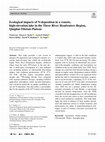 Research paper thumbnail of Ecological impacts of N-deposition in a remote, high-elevation lake in the Three River Headwaters Region, Qinghai-Tibetan Plateau