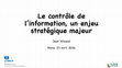 Research paper thumbnail of Jean Winand, Le contrôle de l’information, un enjeu stratégique majeur