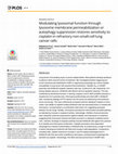 Research paper thumbnail of Modulating lysosomal function through lysosome membrane permeabilization or autophagy suppression restores sensitivity to cisplatin in refractory non-small-cell lung cancer cells