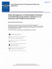 Research paper thumbnail of Safety Management in Multiemployer Worksites in the Manufacturing Industry: Opinions on Co-Operation and Problems Encountered